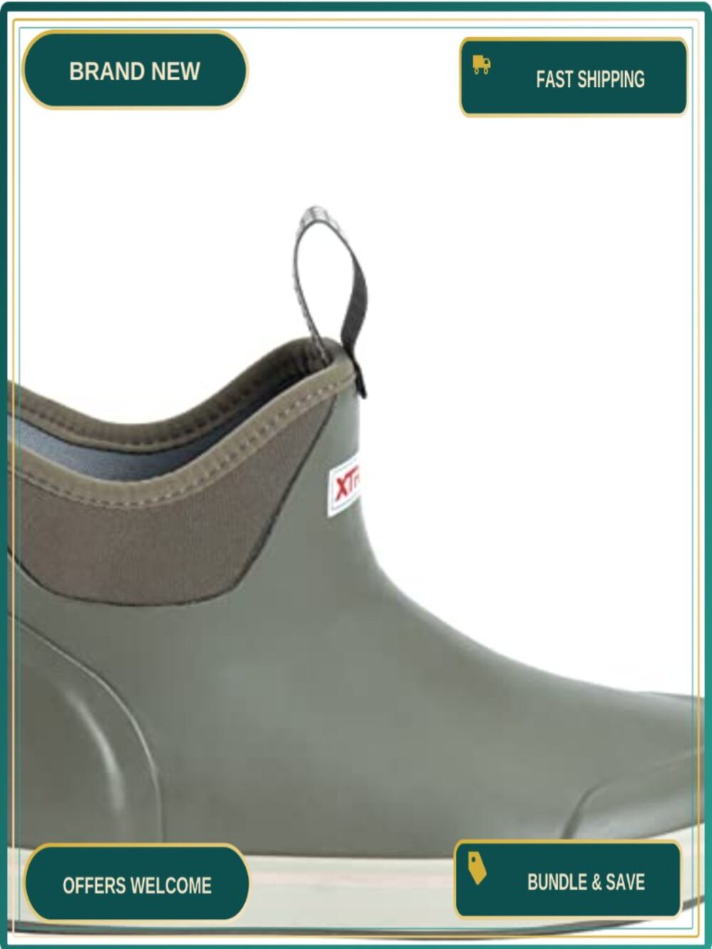 Women's 6 Inch Ankle Deck Boots Waterproof Slip-Resistant Pull-On Work
